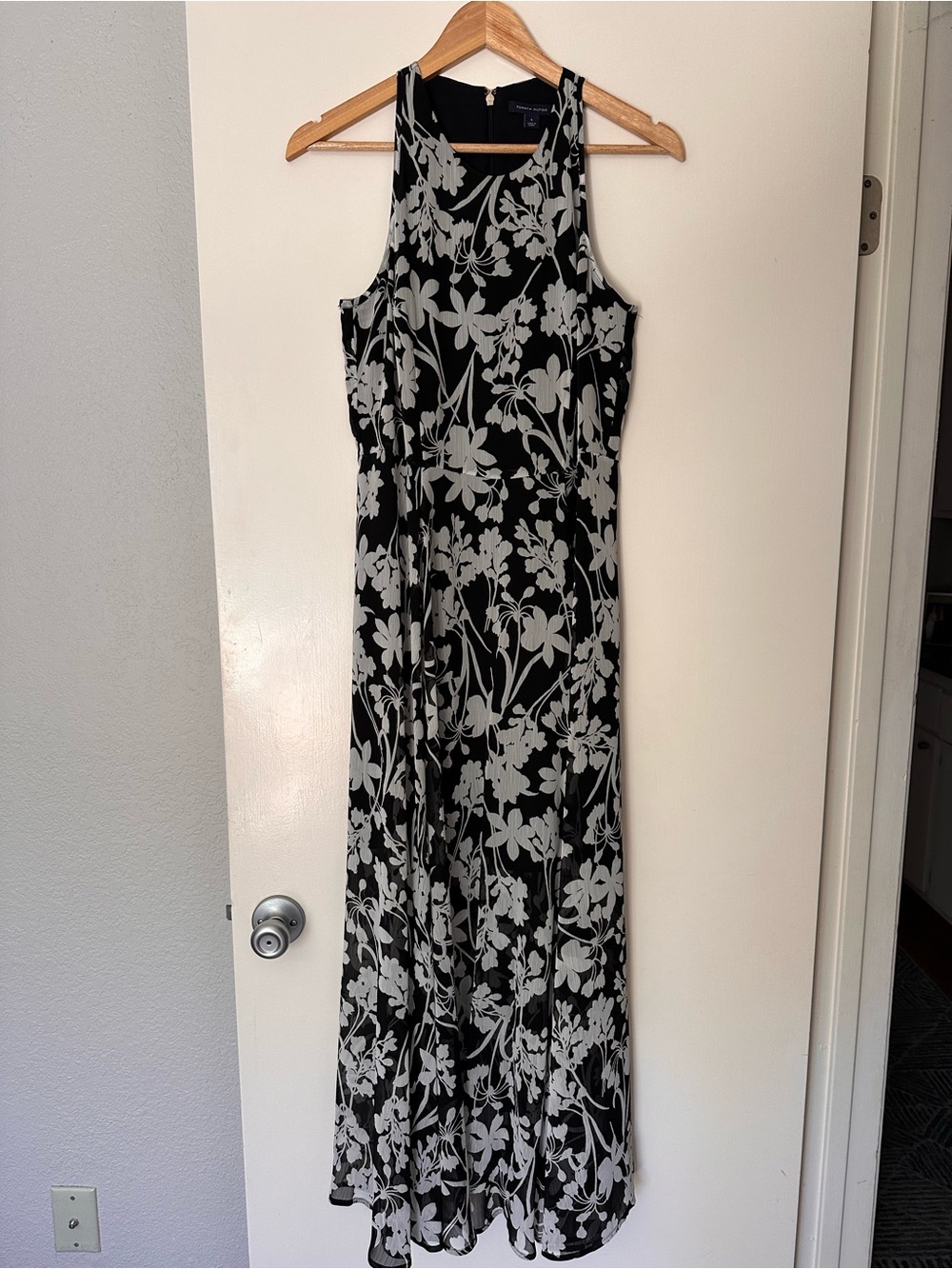 Tommy Hilfiger Black and White Floral Maxi Dress
